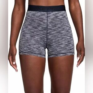 NWT Nike Women's Pro 3” Black Spacedye Shorts